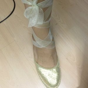 Steve Maden Ribbon lace wedge Espadrilles size 7